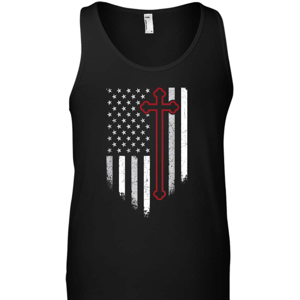 Christian Cross American Flag 4th July Patriotic Christian T-Shirt Christian Cross American Flag 4th July Patriotic Christian T-Shirt