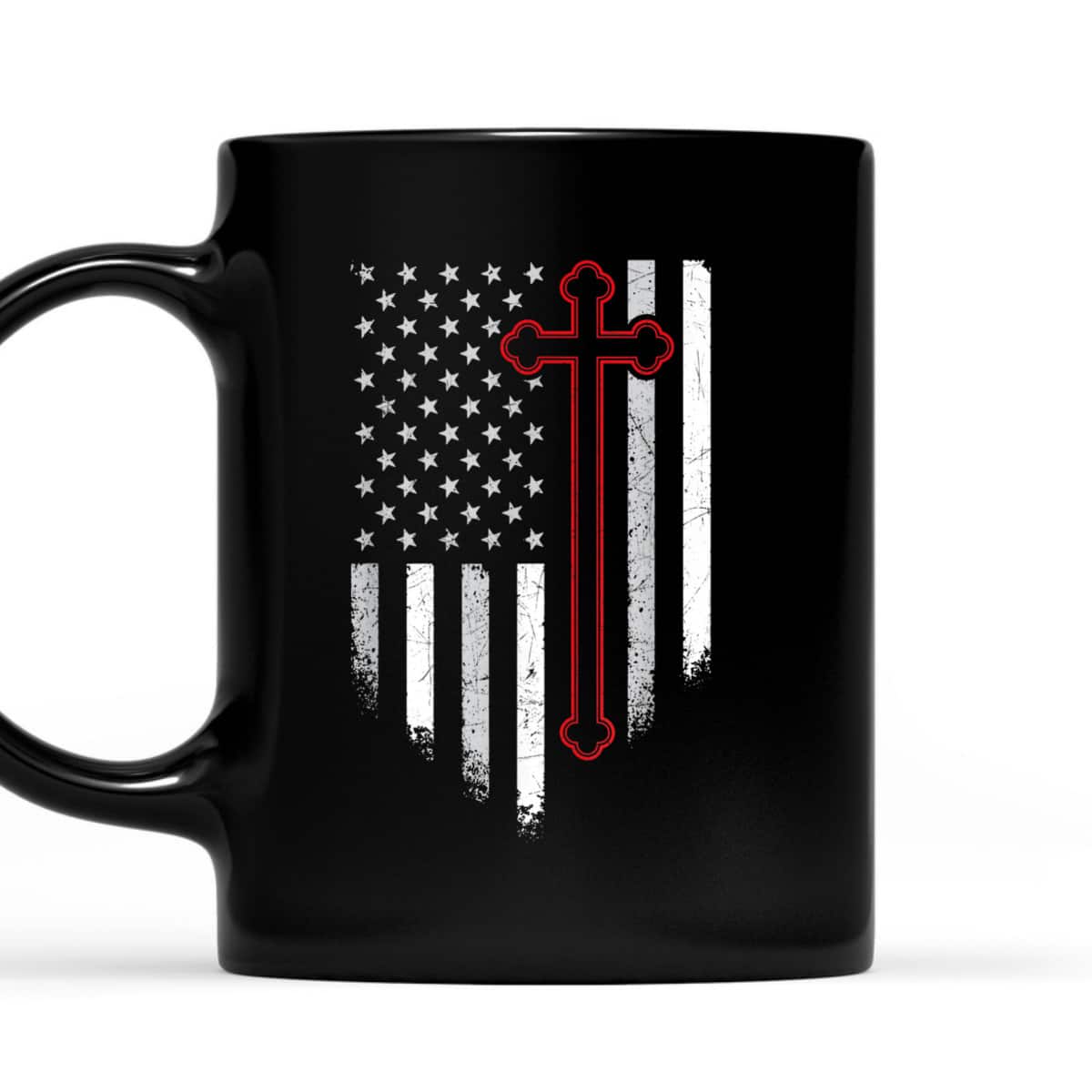 Christian Cross American Flag 4th July Patriotic Christian T-Shirt Christian Cross American Flag 4th July Patriotic Christian T-Shirt