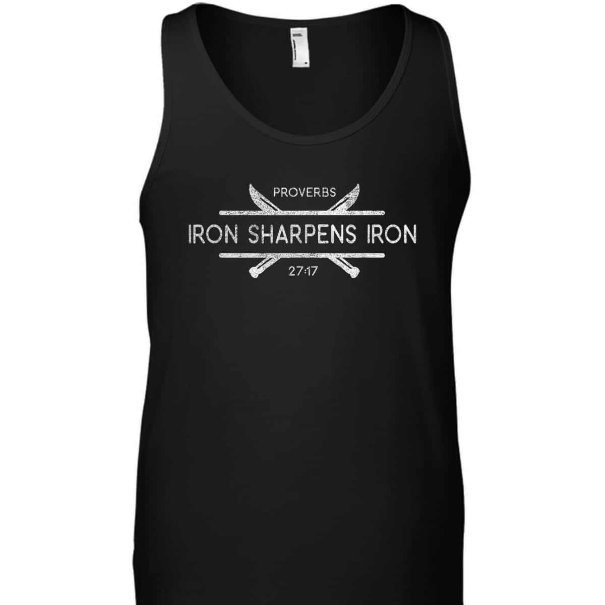 Bible Verse T-Shirt Proverbs 27:17 Iron Sharpens Iron Christian