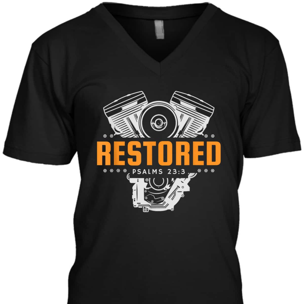 Christian Mechanic Restored Cars Automobile Psalms 23:3 Bible Verse T-Shirt Christian Mechanic Restored Cars Automobile Psalms 23:3 Bible Verse T-Shirt