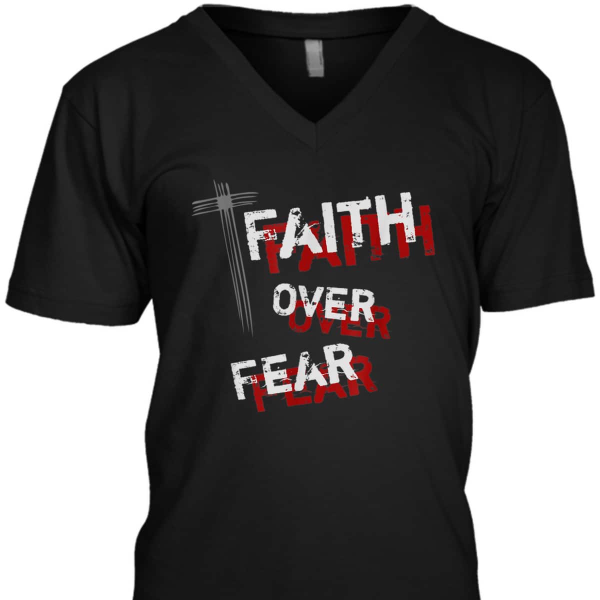 Inspirational Christian Cross Faith Over Fear T-Shirt Inspirational Christian Cross Faith Over Fear T-Shirt