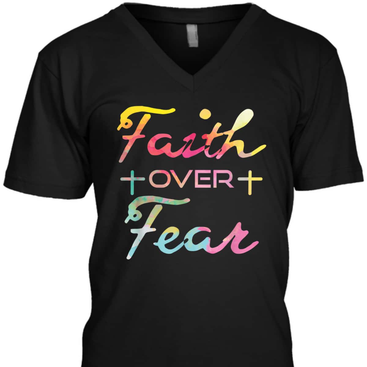 Faith Over Fear Christian Inspiration Bible Verse T-Shirt Faith Over Fear Christian Inspiration Bible Verse T-Shirt