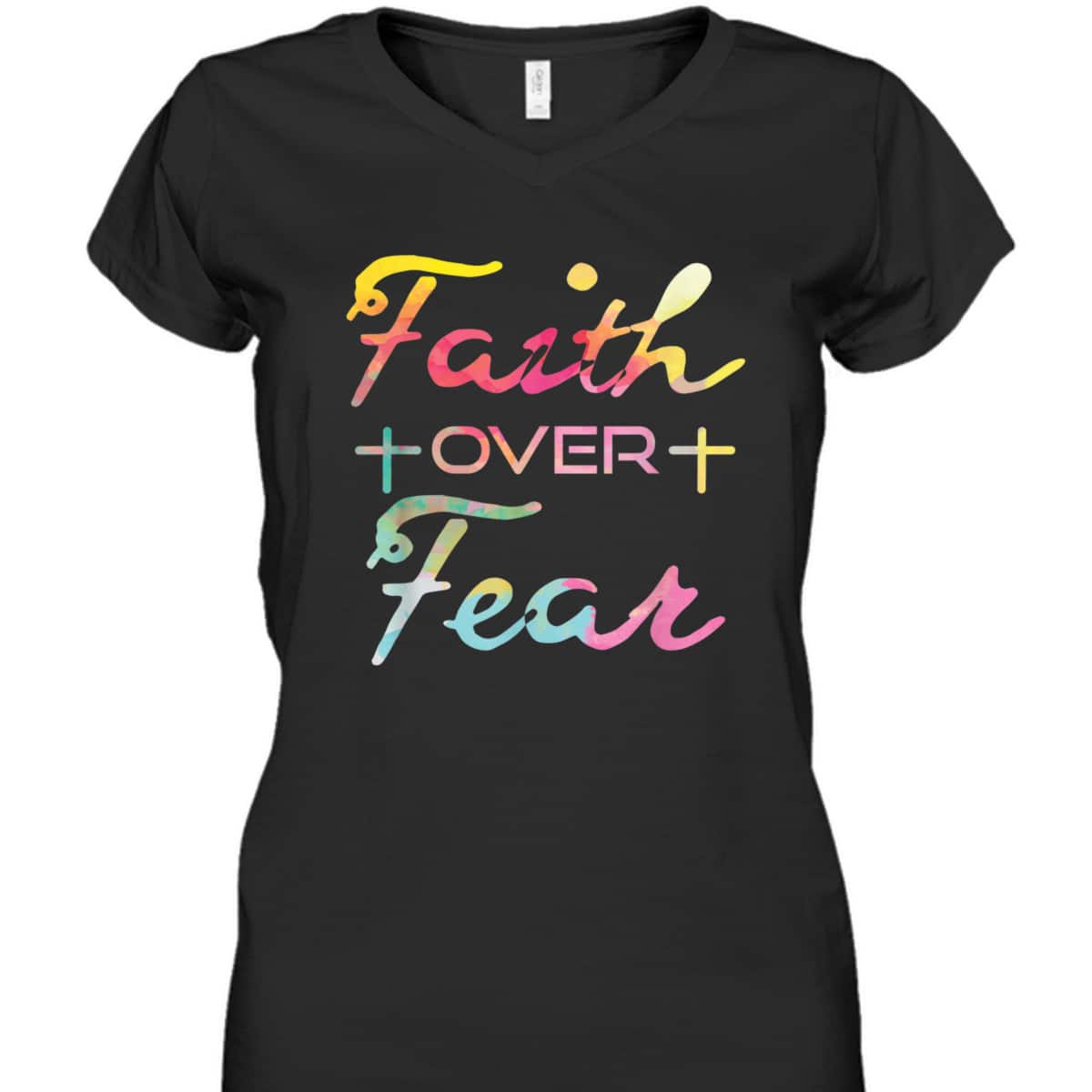 Faith Over Fear Christian Inspiration Bible Verse T-Shirt Faith Over Fear Christian Inspiration Bible Verse T-Shirt