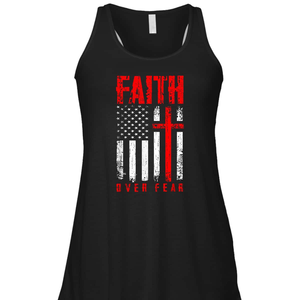 Faith Over Fears Christian Cross American USA Flag Independence Day 4 Of July T-Shirt Faith Over Fears Christian Cross American USA Flag Independence Day 4 Of July T-Shirt