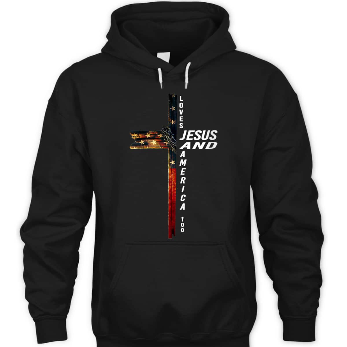 Christian Cross With Flag USA Loves Jesus And America Too July Fourth T-Shirt Christian Cross With Flag USA Loves Jesus And America Too July Fourth T-Shirt