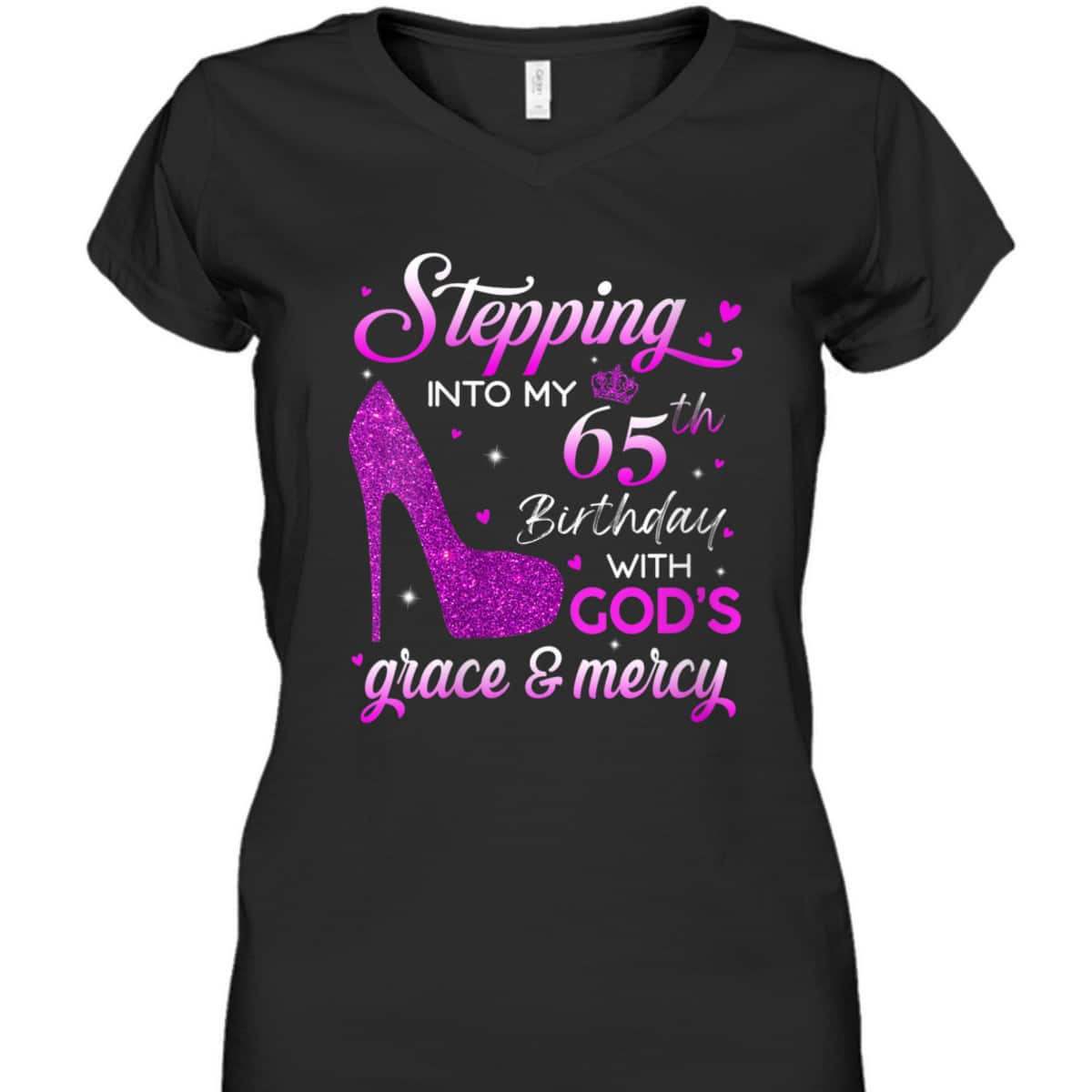 Christian Stepping Into My 65th Birthday With God's Grace And Mercy T-Shirt Christian Stepping Into My 65th Birthday With God's Grace And Mercy T-Shirt