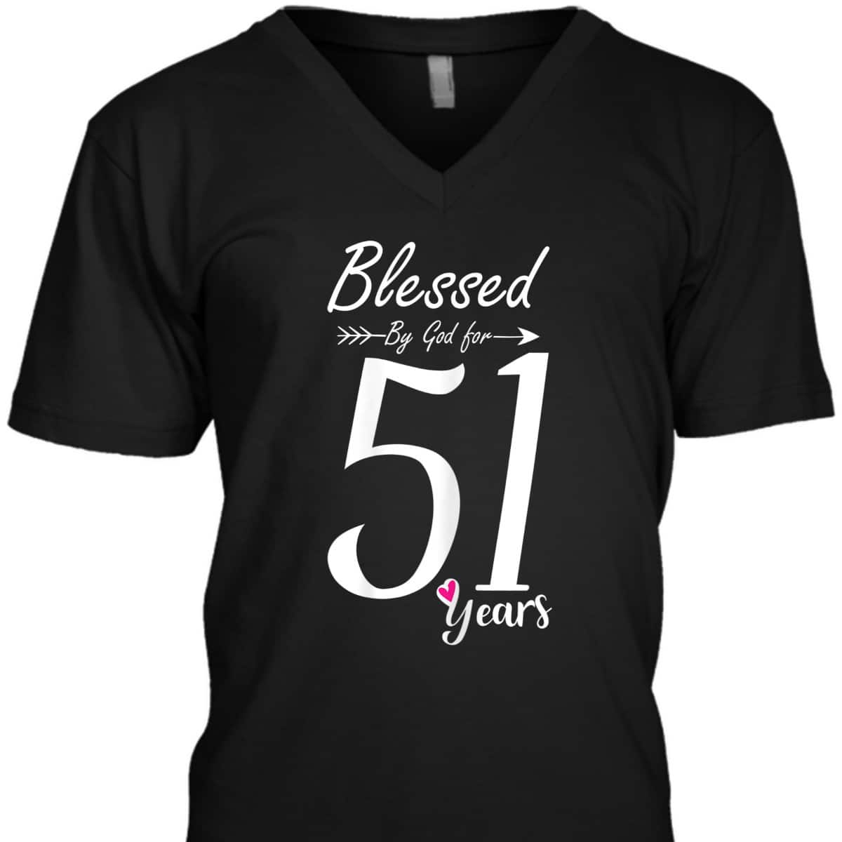 Christian 51st Birthday T-Shirt And Blessed For 51 Years Christian 51st Birthday T-Shirt And Blessed For 51 Years
