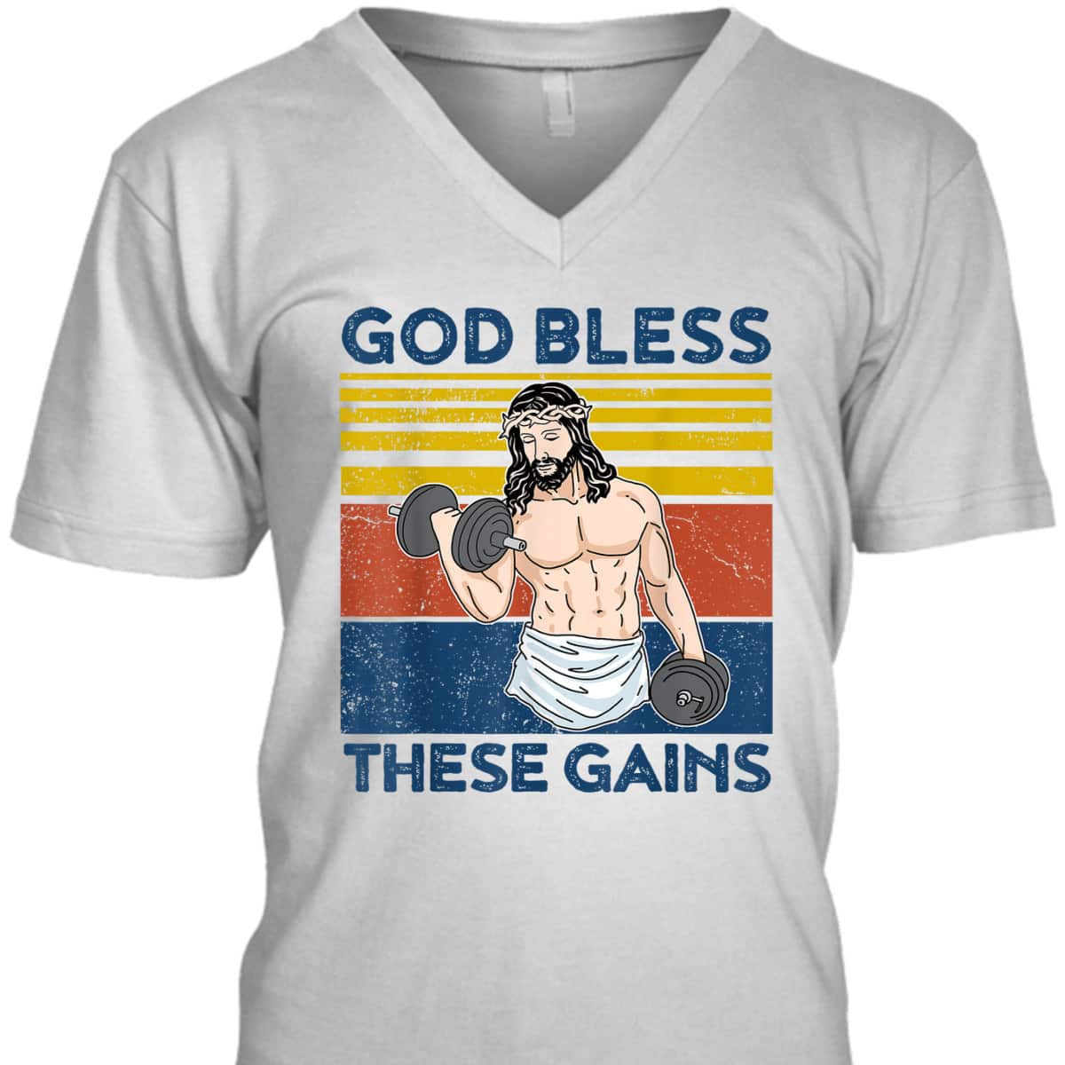 Christian Athlete Gym God Bless These Gains Jesus Christian Funny T-Shirt Christian Athlete Gym God Bless These Gains Jesus Christian Funny T-Shirt