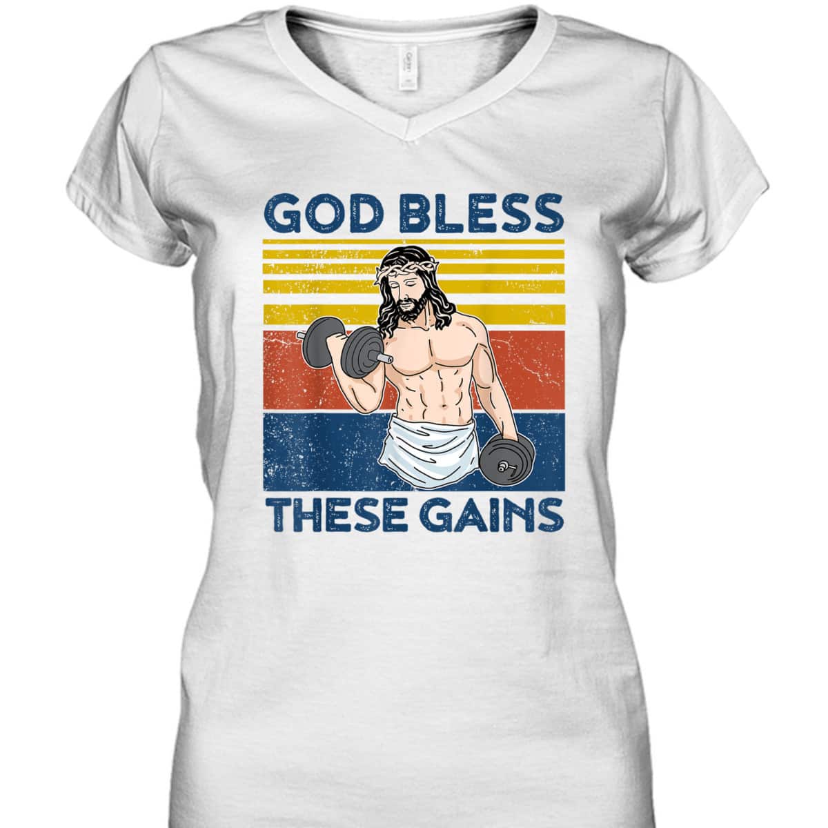 Christian Athlete Gym God Bless These Gains Jesus Christian Funny T-Shirt Christian Athlete Gym God Bless These Gains Jesus Christian Funny T-Shirt