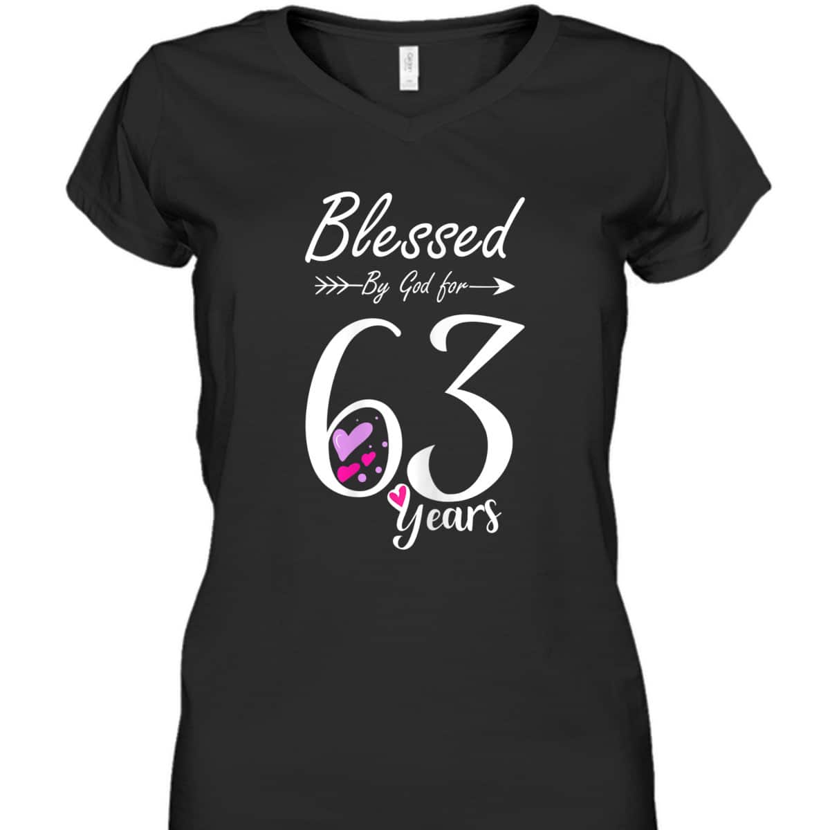 63rd Birthday T-Shirt Blessed By God For 63 Years 63rd Birthday T-Shirt Blessed By God For 63 Years