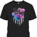 Christian Faith T-Shirt Rose Watercolor Cross US Flag July Fourth