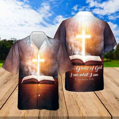 Bible Verse Christian Hawaiian Shirt Grace Of God I Am What I Am
