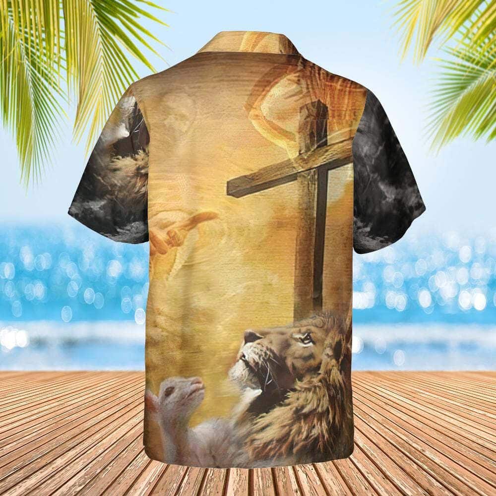 Christian Religious Hawaiian Shirt Lion Jesus Cross Sunrise Christianity Christian Religious Hawaiian Shirt Lion Jesus Cross Sunrise Christianity