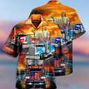 Truck Driver Christian Hawaiian Shirt Jesus Bless In The Sunset US Flag Truck Driver Christian Hawaiian Shirt Jesus Bless In The Sunset US Flag