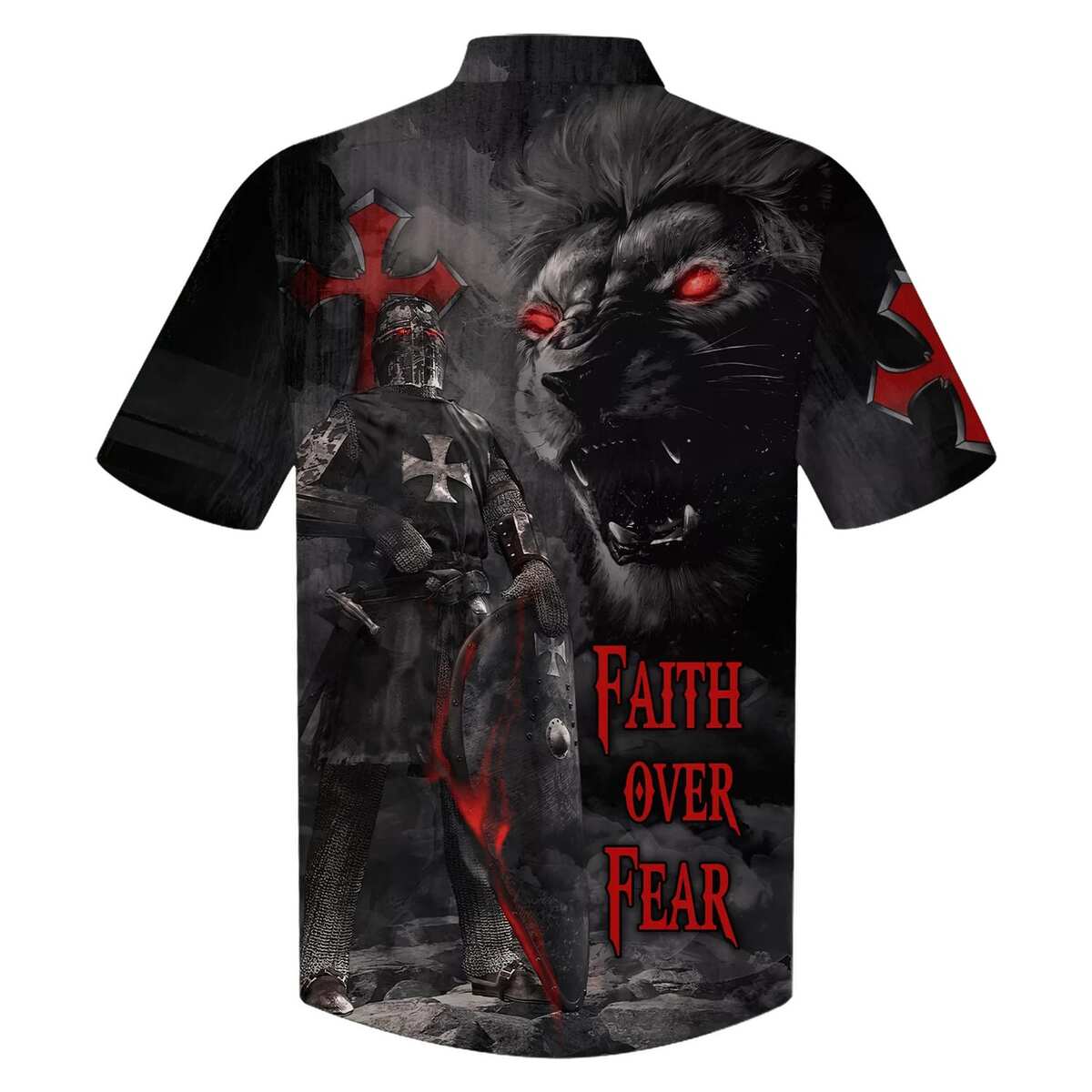 Faith Over Fear Warrior Of Christ Lion Cross Armor Of God Christian Hawaiian Shirt Faith Over Fear Warrior Of Christ Lion Cross Armor Of God Christian Hawaiian Shirt
