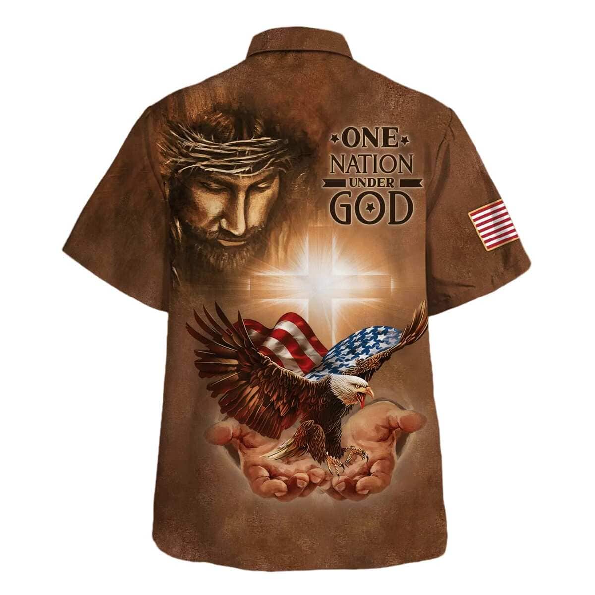 One Nation Under God Jesus Holy In Hand Eagle 4th Of July Independence Day Christian Hawaiian Shirt One Nation Under God Jesus Holy In Hand Eagle 4th Of July Independence Day Christian Hawaiian Shirt