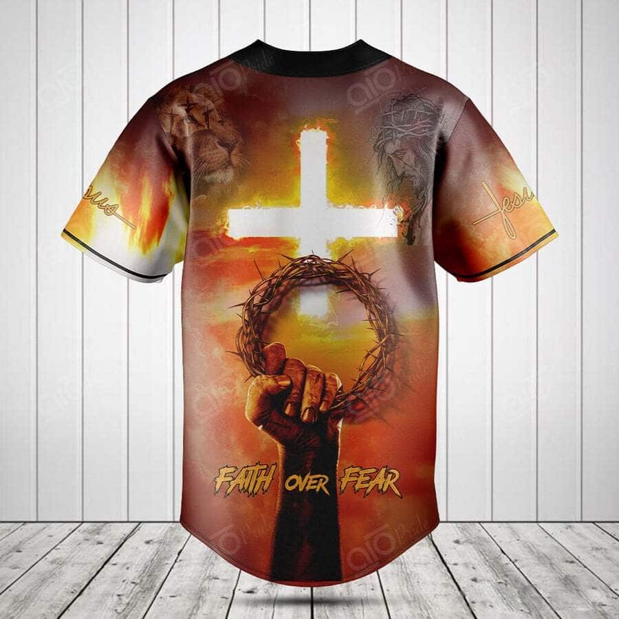 Christian Faith Over Fear Jesus Baseball Jersey Best Faith Gift For Christian Friend Christian Faith Over Fear Jesus Baseball Jersey Best Faith Gift For Christian Friend