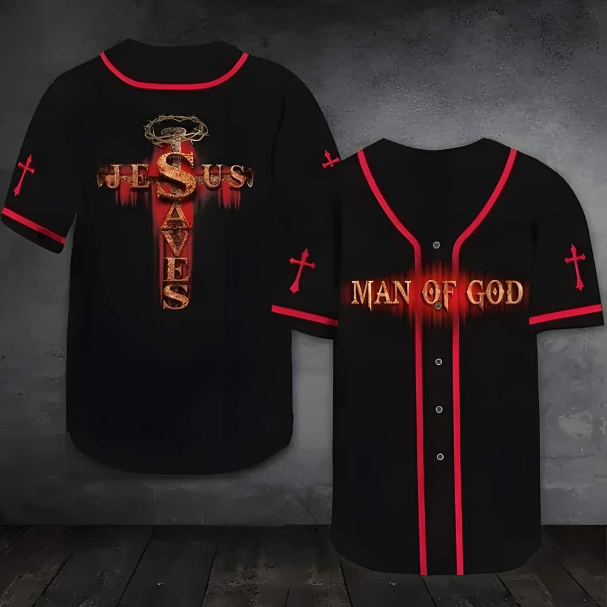 Christian Jesus Saves Baseball Jersey Man Of God Religious Gift For Believers