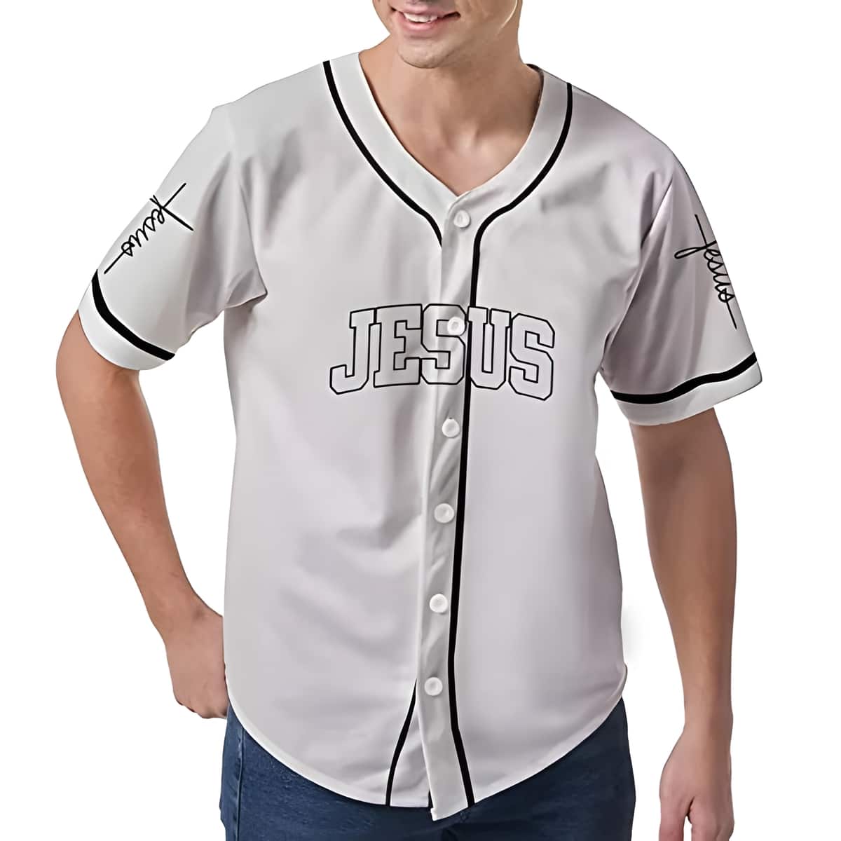 Jesus Saved My Life Baseball Jersey Religious Gift For Christians
