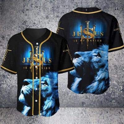 Lion Jesus Is My Savior Baseball Jersey Best Faith Gift For Believers
