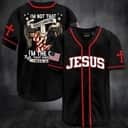 I Need Jesus Baseball Jersey I&rsquo;m Not That Perfect Christian I&rsquo;m The One That Knows US Flag Cross 4th Of July