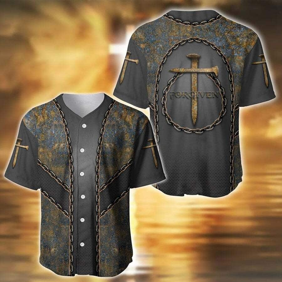 Christian Baseball Jersey Forgiven Christian Cross Gift For Friends