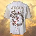 Christian Baseball Jersey Faith Over Fear 3 Nails Forgiven Religious Gift