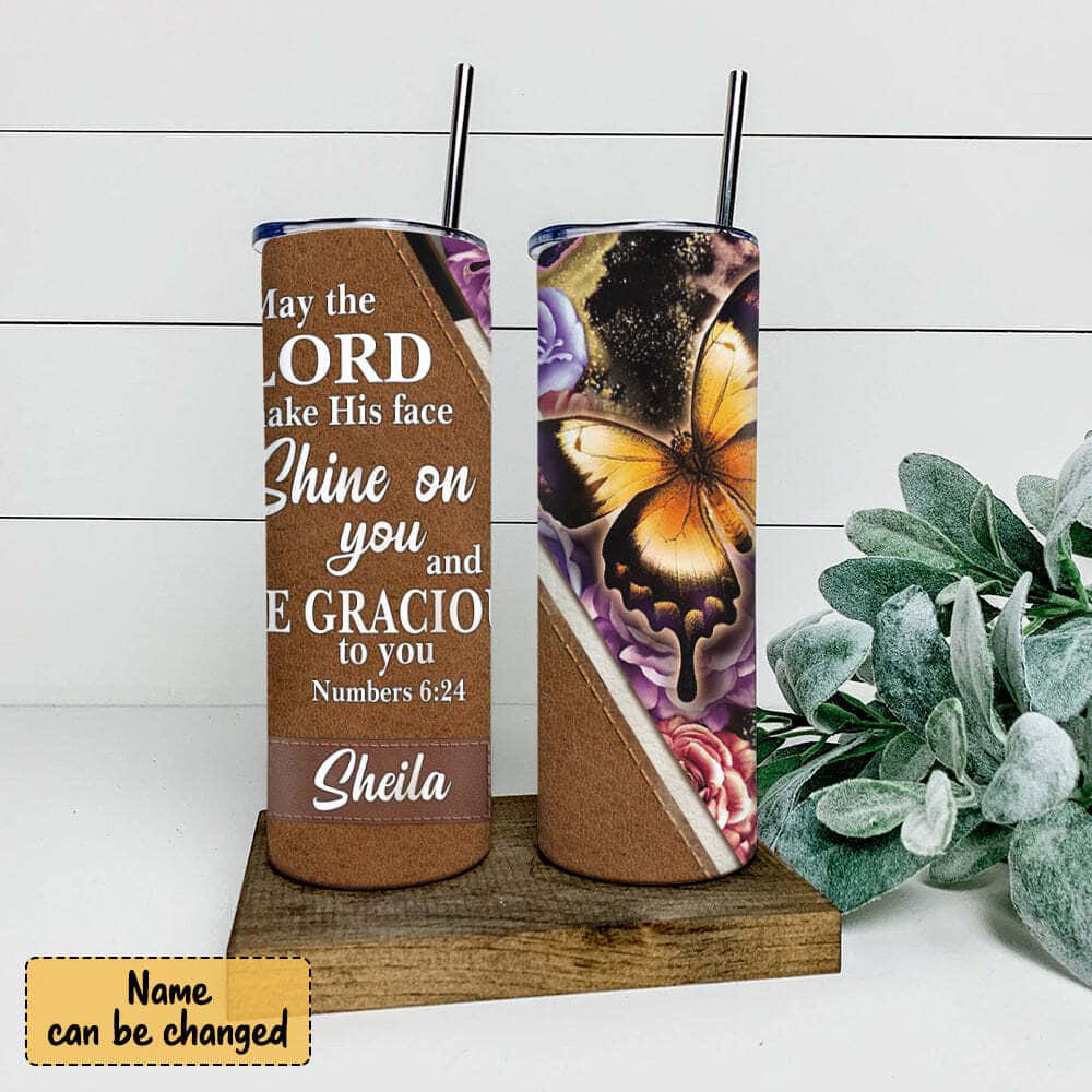 Personalized May The Lord Make His Face Bible Verse Christian Skinny Tumbler Personalized May The Lord Make His Face Bible Verse Christian Skinny Tumbler