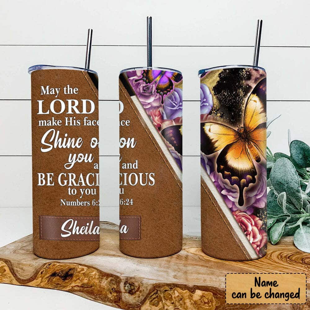 Personalized May The Lord Make His Face Bible Verse Christian Skinny Tumbler Personalized May The Lord Make His Face Bible Verse Christian Skinny Tumbler