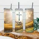 Thanks God Cross Jesus Awesome Religious Skinny Tumbler For Christians Thanks God Cross Jesus Awesome Religious Skinny Tumbler For Christians