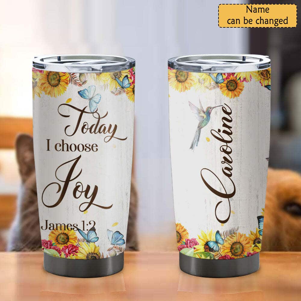 Today I Choose Joy Christian Bible Verse Tumbler Jame 1:2 Today I Choose Joy Christian Bible Verse Tumbler Jame 1:2