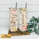 Personalized Christian Bible Verse Skinny Tumbler Today I Choose Joy James 1:2