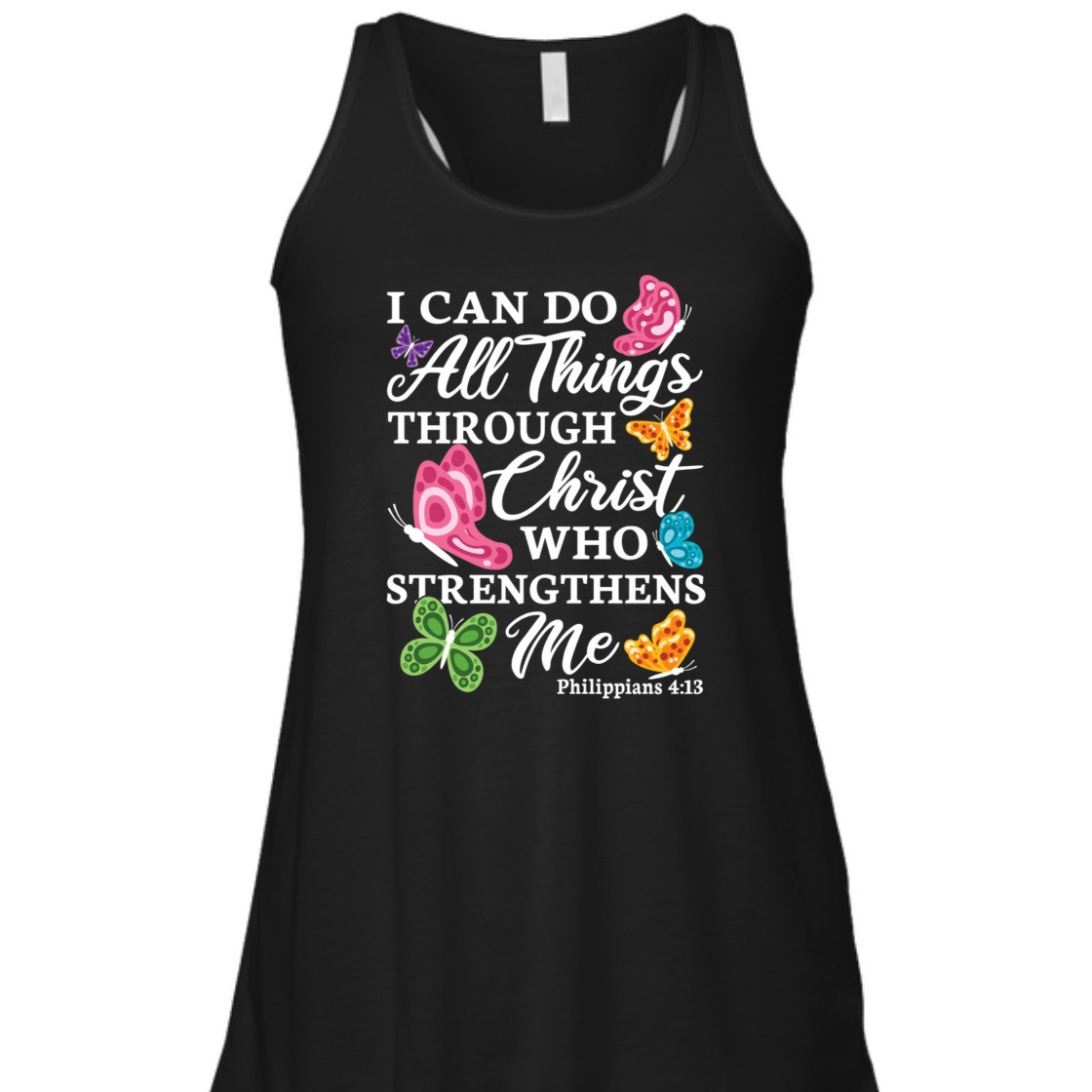 Christian Bible Verse T-Shirt I Can Do All Things Through Christ Philippians 4:13 For Believers