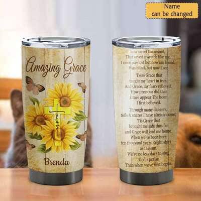 Personalized Christian Faith Amazing Grace Unique Religious Tumbler For Christians