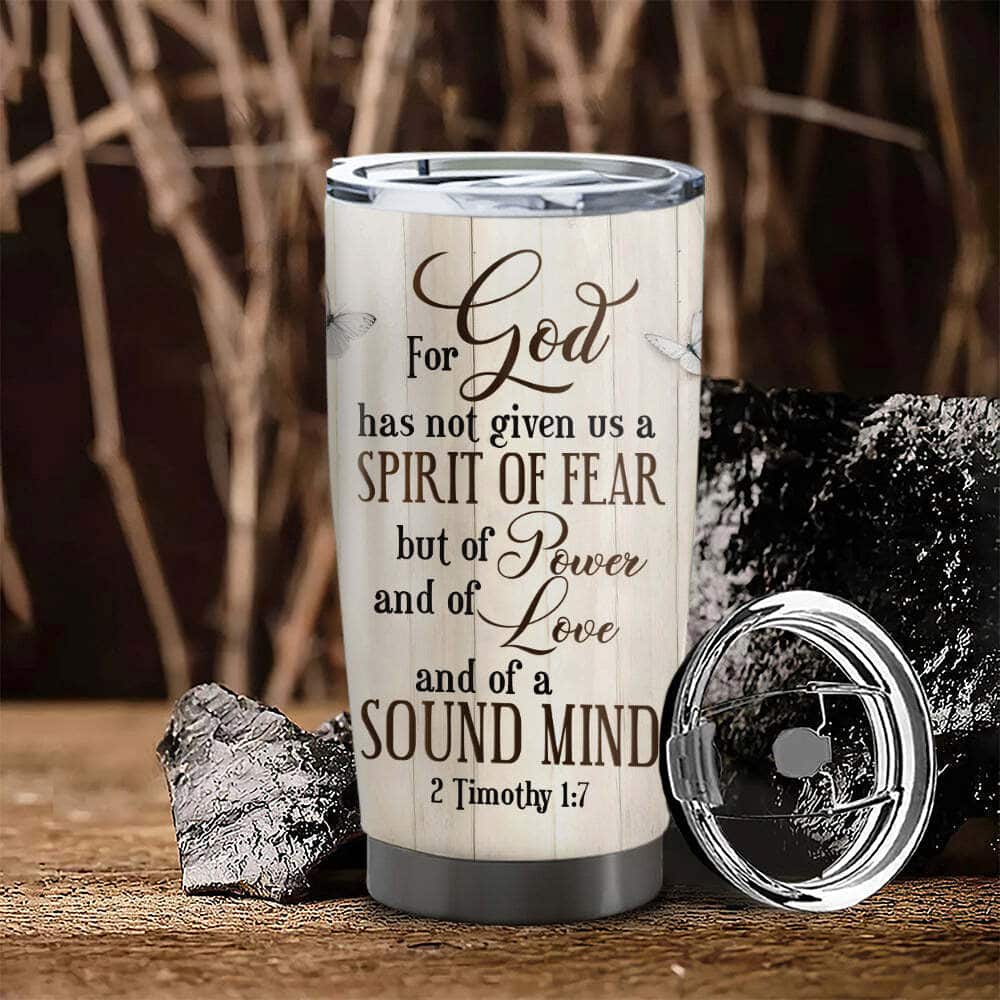 Personalized Christian Tumbler Faith And Cross For God Has Not Given Us A Spirit Of Fear Bible Verse 2 Timothy 1:7 Personalized Christian Tumbler Faith And Cross For God Has Not Given Us A Spirit Of Fear Bible Verse 2 Timothy 1:7