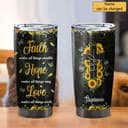 Personalized Christian Tumbler Faith Hope Love Christian Cross Sunflower