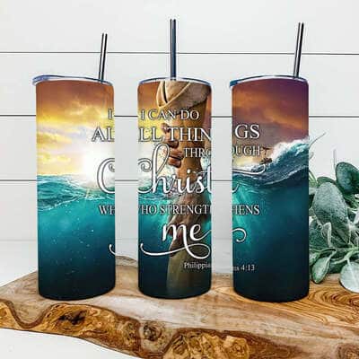 I Can Do All Things Through Christ Bible Verse Religious Skinny Tumbler For Believers I Can Do All Things Through Christ Bible Verse Religious Skinny Tumbler For Believers