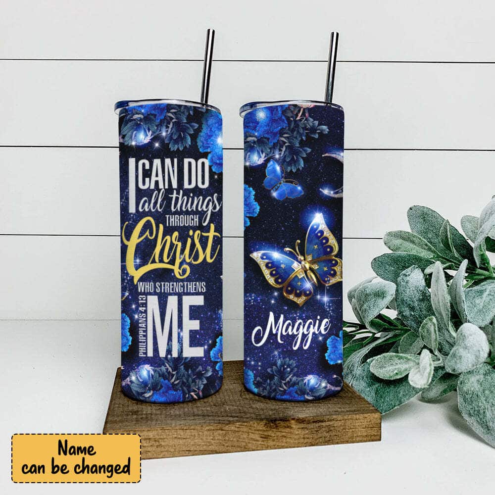 Personalized Skinny Tumbler I Can Do All Thing Through Christ Christian Bible Verse Gift Personalized Skinny Tumbler I Can Do All Thing Through Christ Christian Bible Verse Gift