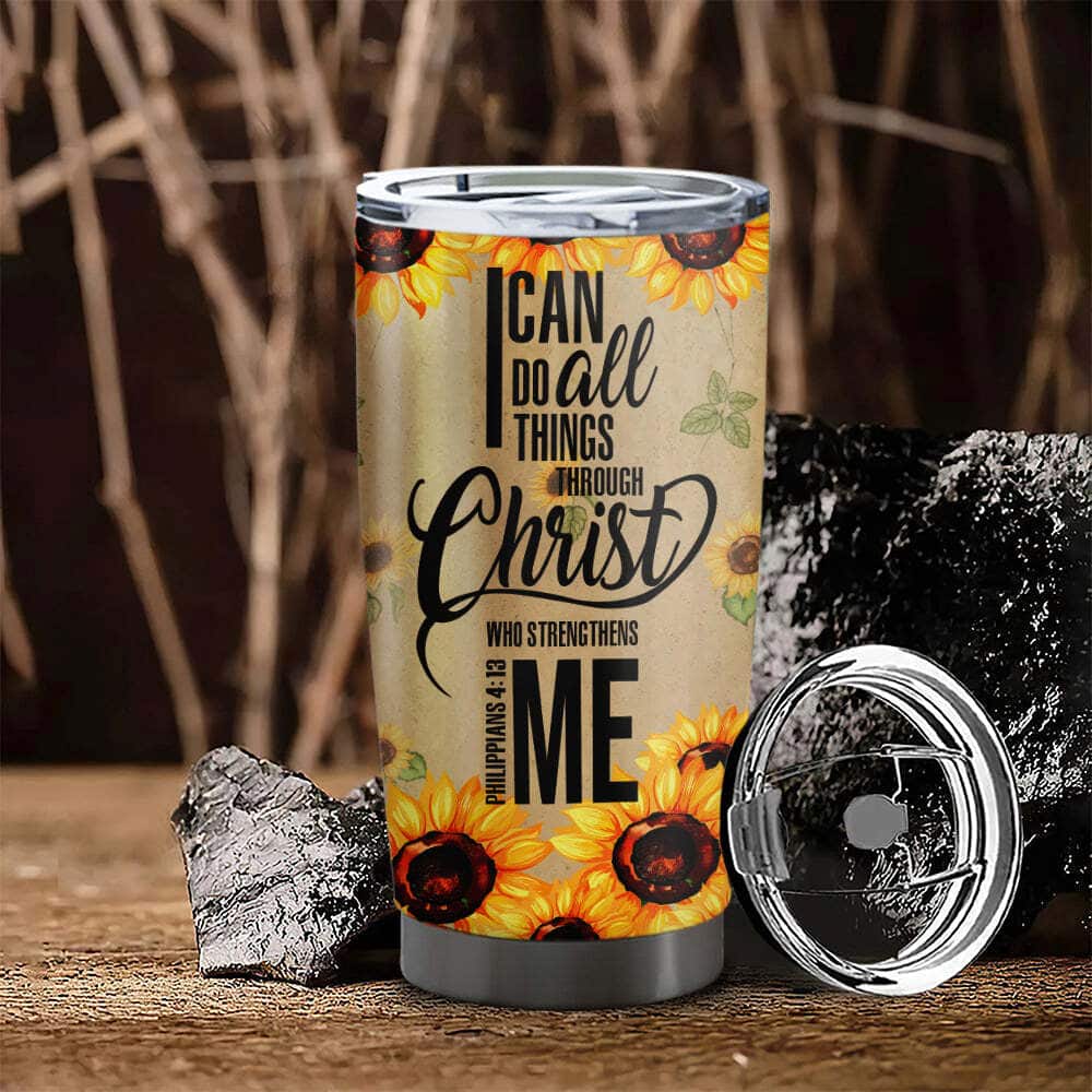 I Can Do All Things Through Christ Sunflower Bible Emergency Numbers Christian Tumbler I Can Do All Things Through Christ Sunflower Bible Emergency Numbers Christian Tumbler