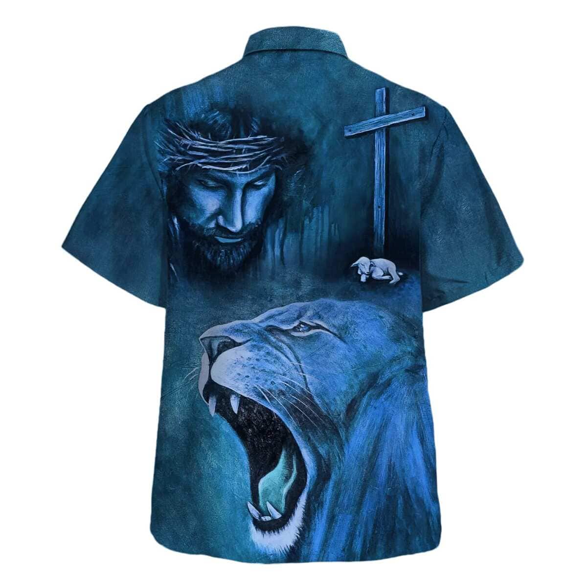 God Christian Jesus Lion Lamb Religious Hawaiian Shirt For Believer God Christian Jesus Lion Lamb Religious Hawaiian Shirt For Believer