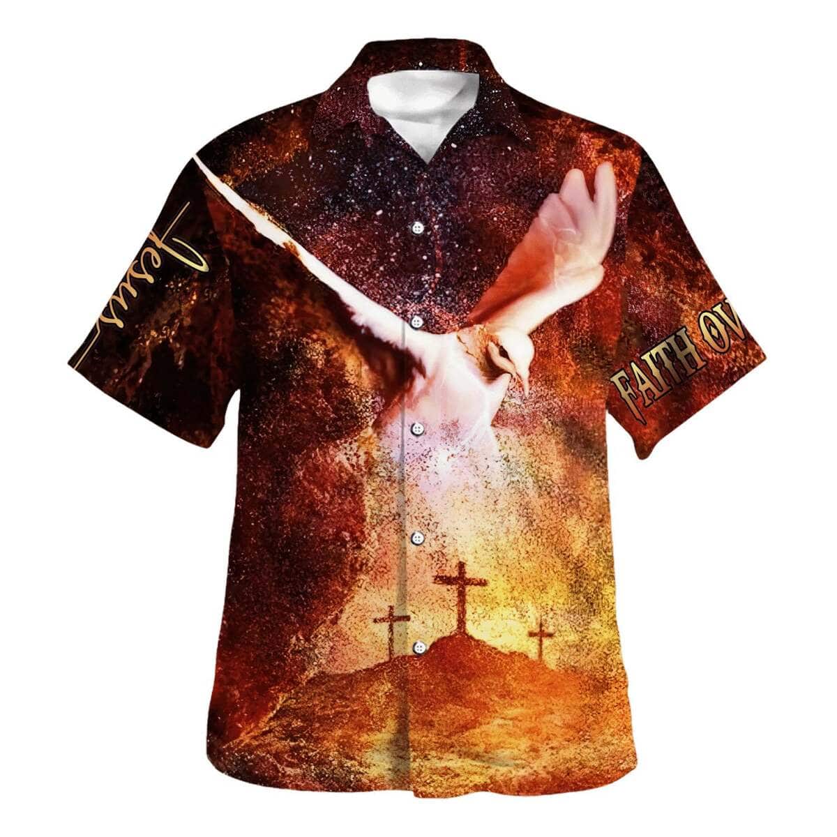 Eagle Cross Jesus Faith Over Fear Christian Hawaiian Shirt Eagle Cross Jesus Faith Over Fear Christian Hawaiian Shirt