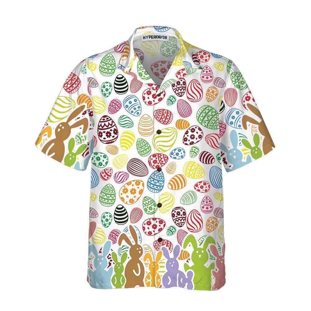 Rabbits And Easter Eggs Seamless Pattern Christian Easter Day Hawaiian Shirt Rabbits And Easter Eggs Seamless Pattern Christian Easter Day Hawaiian Shirt