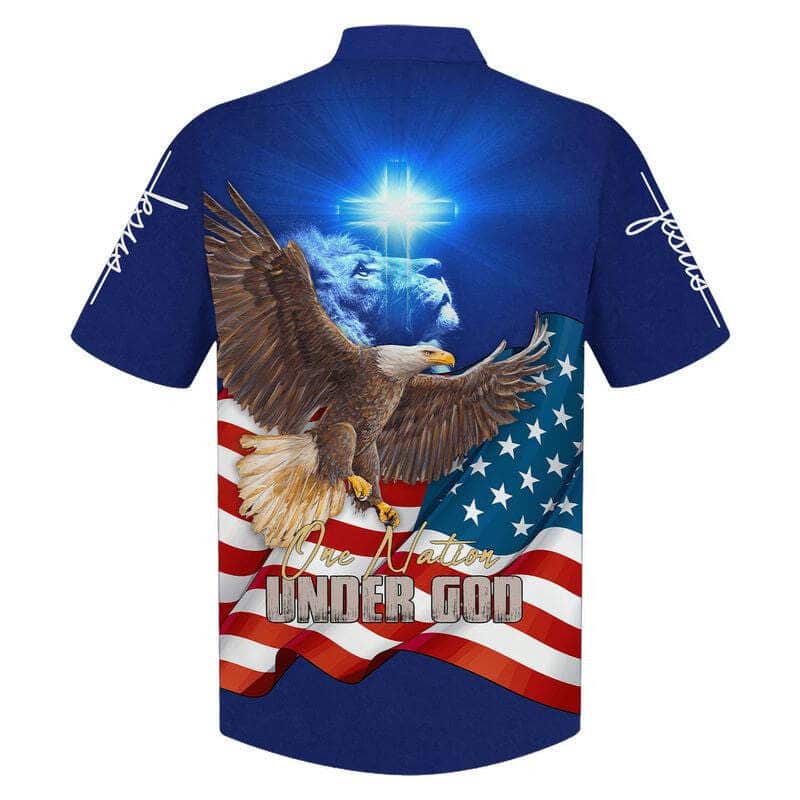 Eagle American One Nation Under God 4th Of July Best Christian Hawaiian Shirt