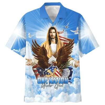 Eagle One Nation Under God 4th Of July Best Christian Hawaiian Shirt
