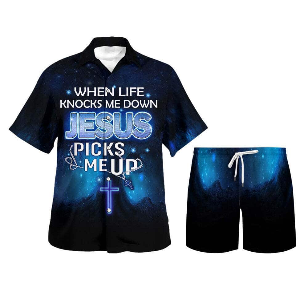 When Life Knocks Me Down Jesus Picks Me Up Christian Religious Hawaiian Shirt When Life Knocks Me Down Jesus Picks Me Up Christian Religious Hawaiian Shirt