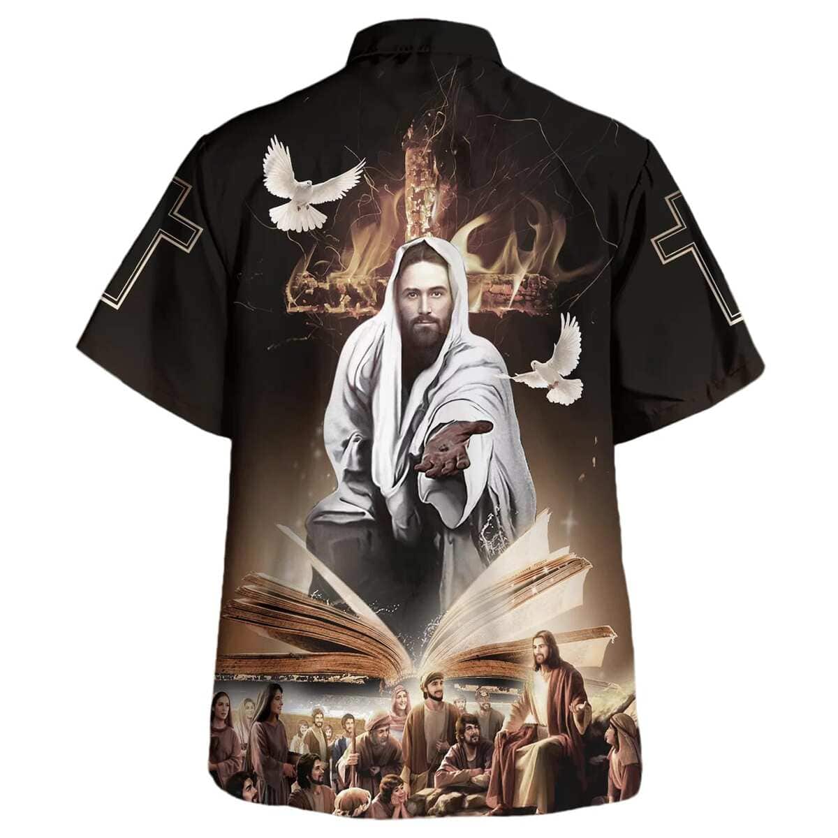 The Lion Of Judah Jesus Reaching Out His Hand Christian Religious Hawaiian Shirt