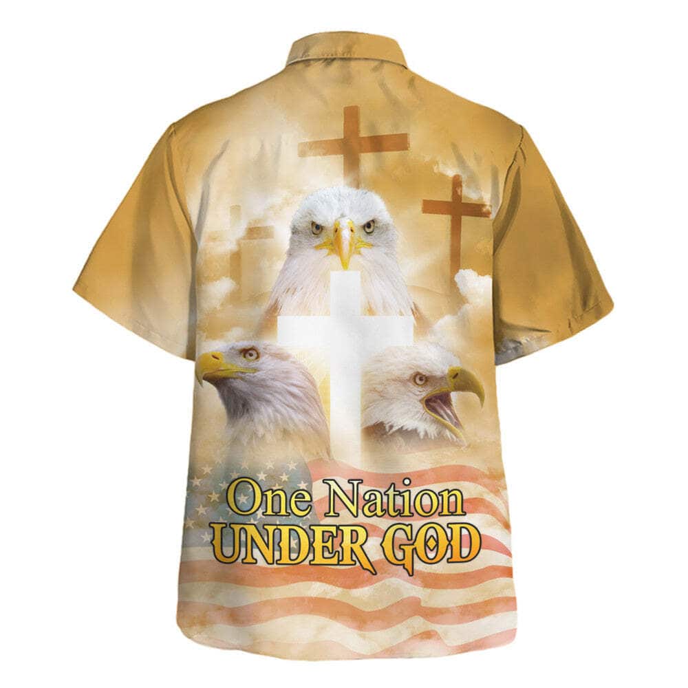 One Nation Under God Jesus Eagle 4th Of July Christian Religious Hawaiian Shirt