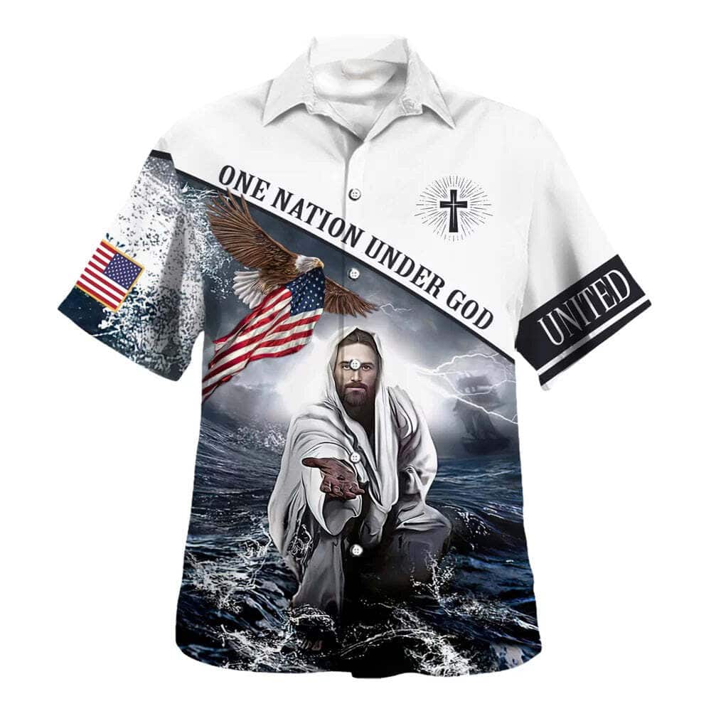 One Nation Under God 4th Of July Jesus Christ Christian Religious Hawaiian Shirt One Nation Under God 4th Of July Jesus Christ Christian Religious Hawaiian Shirt
