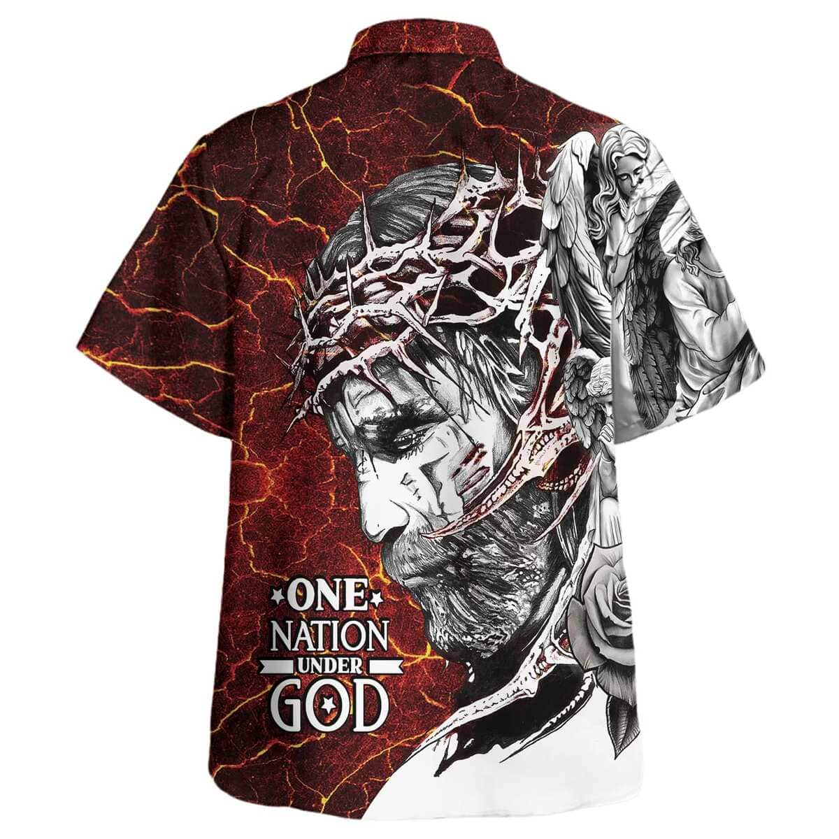 One Nation Under God 4th Of July Jesus Christ Christian Religious Hawaiian Shirt