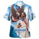 One Nation Under God Independence Day Jesus Eagle American Christian Religious Hawaiian Shirt